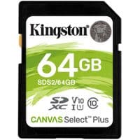 Карта памяти Kingston 64GB SDXC Canvas Select Plus 100R C10 UHS-I U1 SDS2/64GB