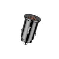 Автомобильное ЗУ Baseus Circular Plastic  USB, Type-C PD3.0, QC4.0, black