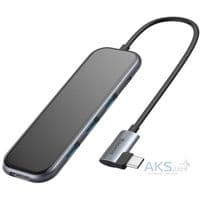 Адаптер Baseus Type-C to USB3.0*3+RJ45, grey