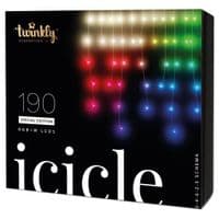 Smart LED Гірлянда Twinkly Icicle RGBW 190, BT + WiFi, Gen II, IP44 кабель прозорий