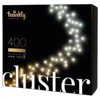Smart LED Гірлянда Twinkly Cluster AWW 400 Gen II, IP44, довжина 6м, кабель чорний