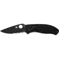 Ніж Spyderco Tenacious Black Blade, напівсерейтор (C122GBBKPS)