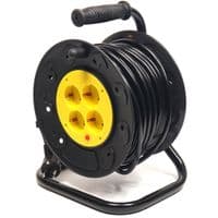 Мережевий подовжувач PowerPlant котушка 25 м, 3x2.5мм2, 16А, 4 розетки (PPRA16M25S4L)
