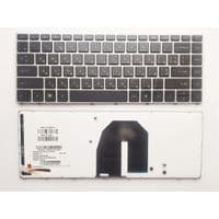 Клавиатура ноутбука HP ProBook 5330m черная с серебристой рамкой подсветкой UA (AEFR11R00010/653171-B31/9Z.N6TBQ.01D)