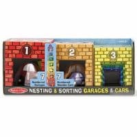 Развивающая игрушка Melissa&Doug Набор блоков-кубов Автомобили и гаражи (MD12435)