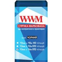 Лента к принтерам 13мм х 16м STD Black ring WWM (R13.16S)