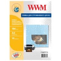 Плівка для друку WWM A4, 180мкм, 10л, for inkjet, waterproof translucent self-adh (F180PET10)