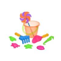 УЦІНКА! Набір для гри з піском Same Toy з Повітряною вертушкою (помаранчеве відро) 9 од.