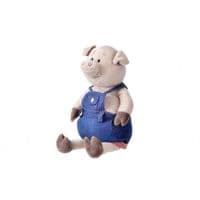 УЦИНКА! Мягкая игрушка Same Toy Поросенок в джинсовом комбинезоне 45 см