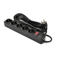 Фільтр живлення PATRON 5.0 m, 3*1.5mm2 (SP-1655) 5 розеток BLACK (EXT-PN-SP-1655)