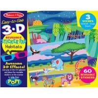 Набір для творчості Melissa&Doug Багаторазові 3D наклейки з окулярами Місця проживання тварин (MD9376)