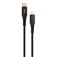 Кабель для передачі даних USB Type-C до Lightning 1.0m 3A 22W нейлонова плетена чорна Vinga (VCPTCL3ANBK)