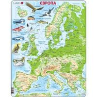 Пазл Larsen рамка-вкладыш Карта Европы с животными (K70-UA)