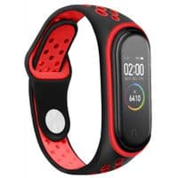 Ремінець для фітнес браслета BeCover Nike Style для Xiaomi Mi Smart Band 5 Black-Red (705153)