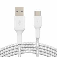 Дата кабель Belkin USB 2.0 AM to Type-C 2.0m BRAIDED білий (CAB002BT2MWH)