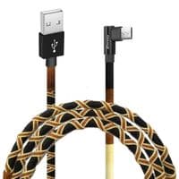 Кабель даних USB 2.0 AM до Micro 5P 1,0 м Коричневий/жовтий Grand-X (FM-08BY)