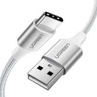 Дата кабель USB 2.0 AM to Type-C 1.0m US288 Aluminum Braid White UGREEN (60131)
