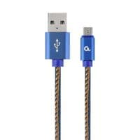 Кабель для передачі даних USB 2.0 AM до Micro 5P 1,0 м кутовий кабельний експерт (CC-USB2J-AMmBML-1M-BL)