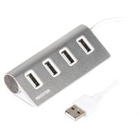 Maxxter USB 2.0 Type-A 4-портовий концентратор срібла (HU2A-4P-01)