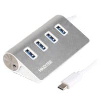 Maxxter USB 3.0 Type-C 4-портовий сріблястий роз'єм (HU3С-4P-01)