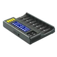 Зарядний пристрій для акумуляторів LiitoKala 8 Slots, LCD дисплей, Li-ion/Ni-MH/Ni-Cd/AA/AAA/AAAA/C (Lii-S8)