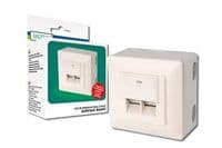 Розетка мережева DIGITUS 2xRJ45 FTP, для наружной проводки (DN-9002-N)