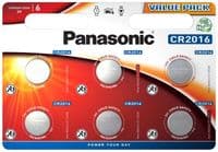 Батарейка PANASONIC CR 2016 * 6 LITHIUM (CR-2016EL/6B)