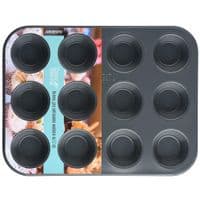 Форма для випікання маффінів Ardesto Tasty baking на 12 шт. 35*26,5*3 см, сірий, блакитний, кут. сталь