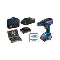 Шуруповерт-дрель Bosch GSR 18V-50, 18V, 2*2 Ач, 28/50/50 Нм, 460/1800 об/мин, 1кг, кейс, ЗУ, принадлежности