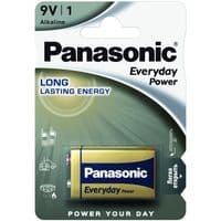 Батарейка Panasonic EVERYDAY POWER щелочная 6LR61(6LF22, MN1604, MX1604) блистер, 1 шт.