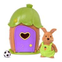 Игровой набор Li'l Woodzeez Домик c сюрпризом (зеленая крыша, 1 фигурка кролика, 1 аксессуар)