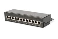 Патч-панель DIGITUS Desktop, 12 портів, 6A STP у зборі, RAL 9005