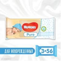 Влажные салфетки Huggies Ultra Comfort Pure 56 х 3 шт (5029053550091)