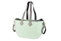 Сумка Nuvita MyMia м'ятний корпус/сіра підкладка/сірі шкіряні ручки, фіксатори, ремені на коляску