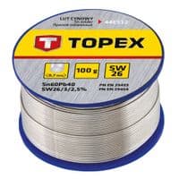 Припій TOPEX олов'яний 60% Sn, дріт 0.7 мм, 100 г