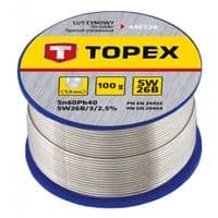 Припій TOPEX олов'яний 60% Sn, дріт 1.5 мм, 100 г