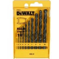 Набір свердлу DeWALT HSS-R по металу, 10шт, d=1-10мм. (DT5911)