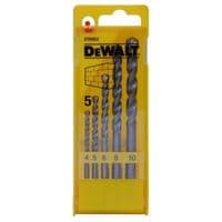 Набір свердел DeWALT по цеглі, 5шт, d=4,5,6,8,10мм. (DT6952)