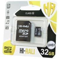 Карта памяти MicroSDHC  32GB UHS-I Class 10 Hi-Rali + SD-adapter (HI-32GBSD10U1-01)