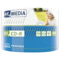 CD-R MyMedia (69206) 700MB 52x Wrap 50шт Full Printable без шпинделя