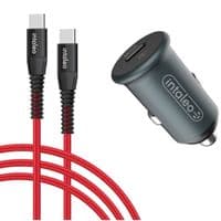 Автомобільний зарядний пристрій Intaleo CCGQPD120T (USB, 3A) Grey (1283126509957) + кабель USB Type С