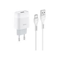 Зарядний пристрій Hoco C72A Glorious (1USB, 2.1А) White (6931474713018) + кабель Type-C