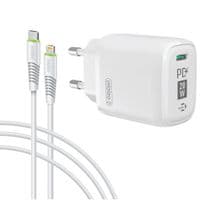 Мережевий зарядний пристрій Intaleo TCGQPD120L (1USBx3A) White (1283126510007) + кабель Lightning