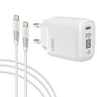 Зарядний пристрій Intaleo TCGQPD120T (1USBx3A) White (1283126509988) + кабель USB Type С