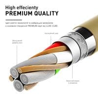Кабель Luxe Cube Premium USB-microUSB, 1м, золотистый (8889986489885)