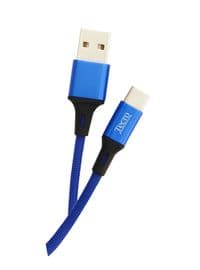 Кабель Tecro (TC-0100BE) USB-USB Type-C, 1 м, синій