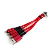 Адаптер Extradigital (KBU1759) USB - USB Type-C/Lightning/microUSB, 0,12 м, червоний