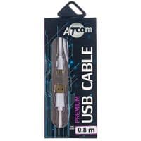 Кабель Atcom (16122) USB 2.0 AM/microUSB, 1.8м, белый
