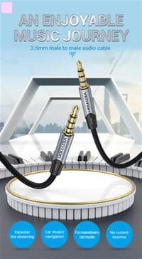 Кабель Vention Audio 3.5 mm - 3.5 mm 2 m, Metal Type, Silver (BAQHH)