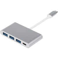 Мультипортовий адаптер Atcom (12808) USB-C до 3USB3.0 + USB-C, 0,1 м, металевий
